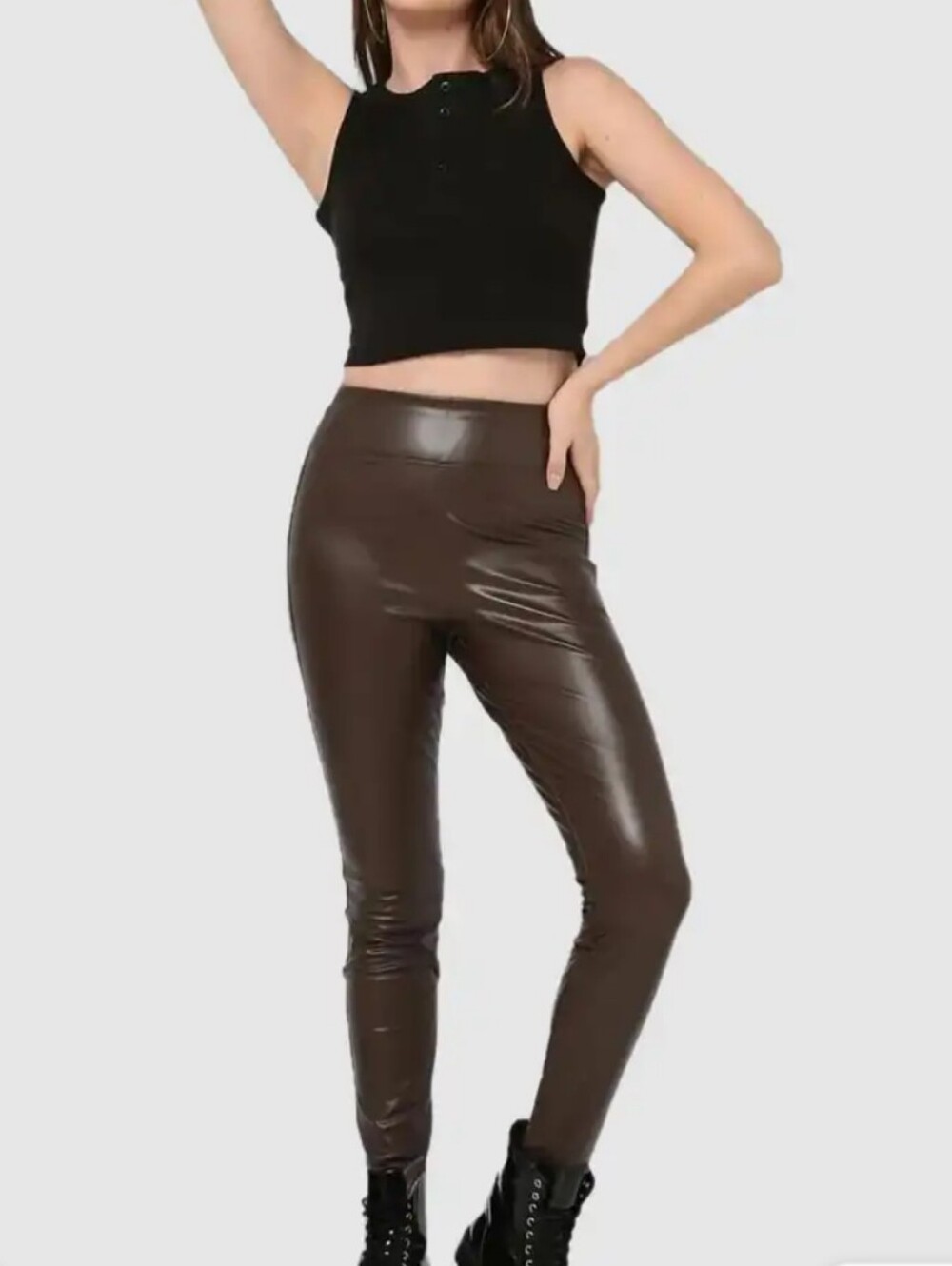 GAP Chocolate Brown Faux Leather Leggings